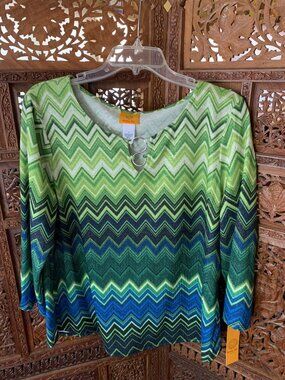 NWT Ruby Rd. geometric blouse Large